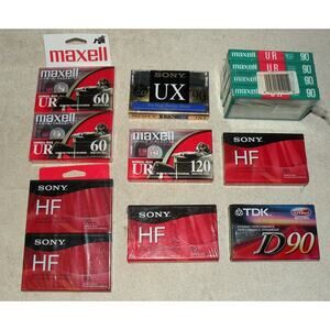 Lot 13 Audio Cassette Tapes Blank Media NEW TDK Sony Maxell All Sealed